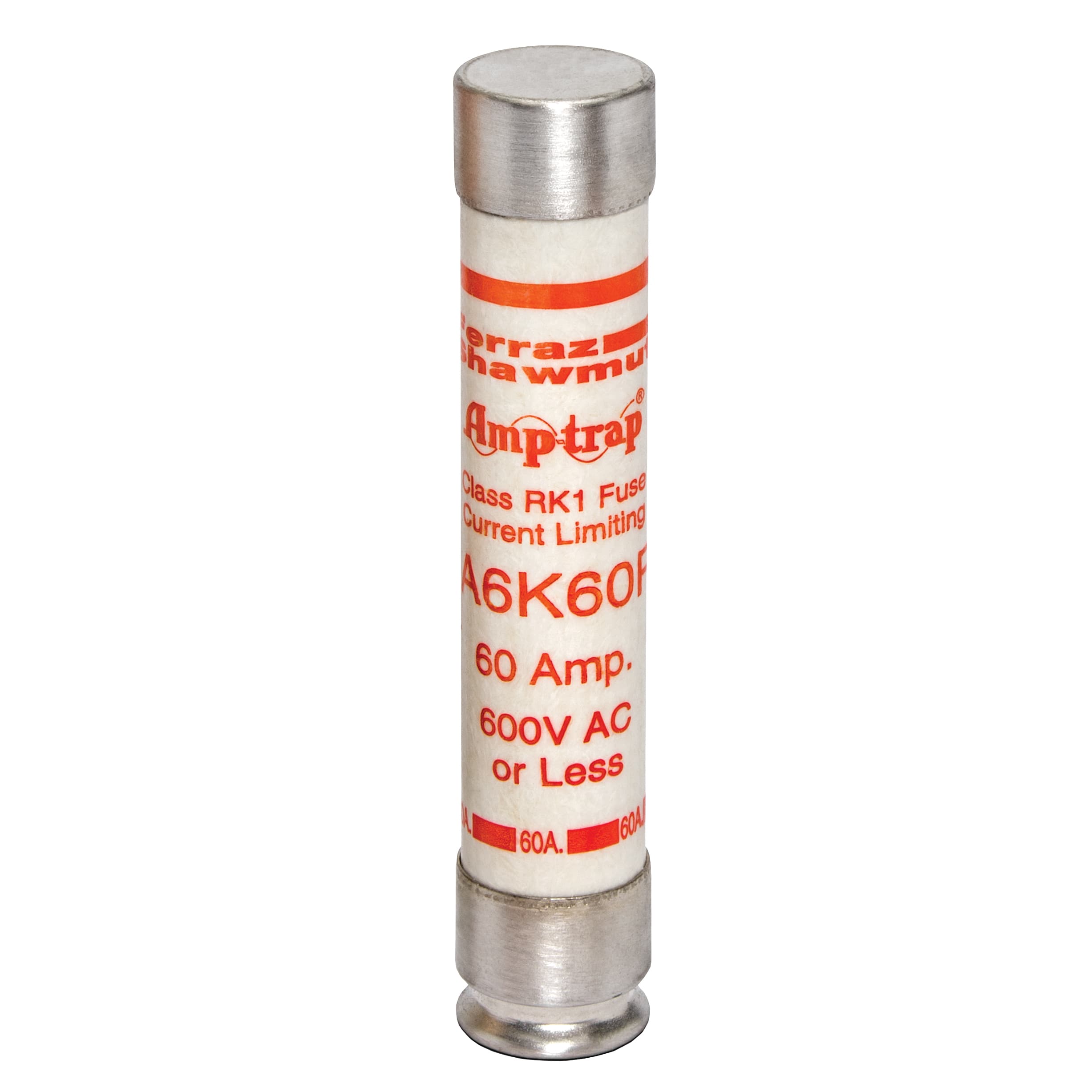 Mersen A6K60R A6K60R Mersen - Fuse A6K-R - Class RK1 - Fast-Acting 600VAC 300VDC 60A Ferrule Amp-Trap® Mersen A6K60R A6K60R Mersen - Fuse A6K-R - Class RK1 - Fast-Acting 600VAC 300VDC 60A Ferrule Amp-Trap®