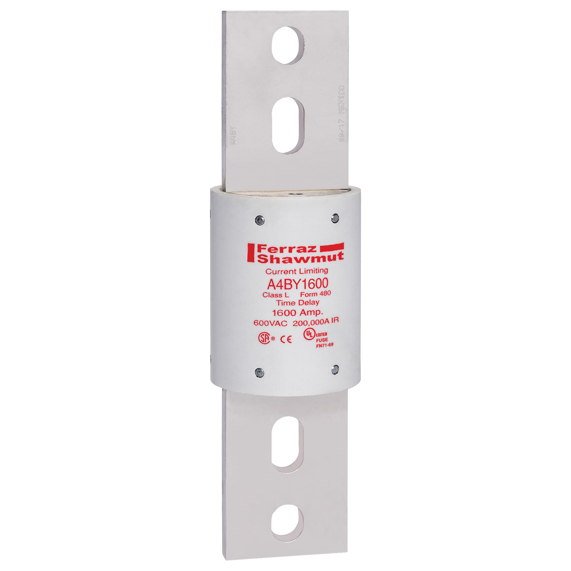 Mersen A4BY1600 A4BY1600 Mersen - Fuse A4BY - Class L - Time-Delay 600VAC 300VDC 1600A Blade Amp-Trap® Mersen A4BY1600 A4BY1600 Mersen - Fuse A4BY - Class L - Time-Delay 600VAC 300VDC 1600A Blade Amp-Trap®