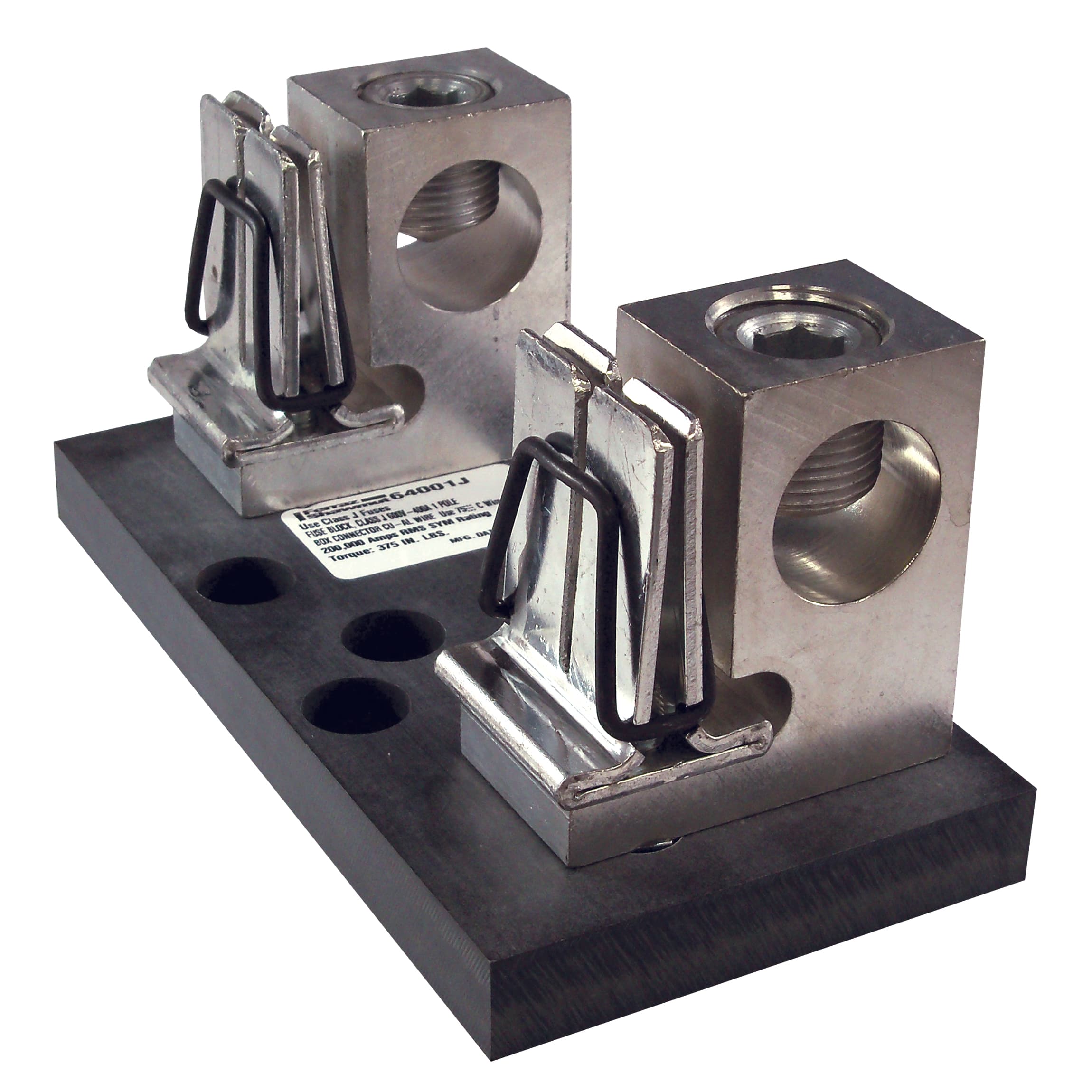 Mersen 64001J 64001J Mersen - Fuse Block 600VAC 600VDC Class J 400A 1-Pole Box Side-Clip Mersen 64001J 64001J Mersen - Fuse Block 600VAC 600VDC Class J 400A 1-Pole Box Side-Clip