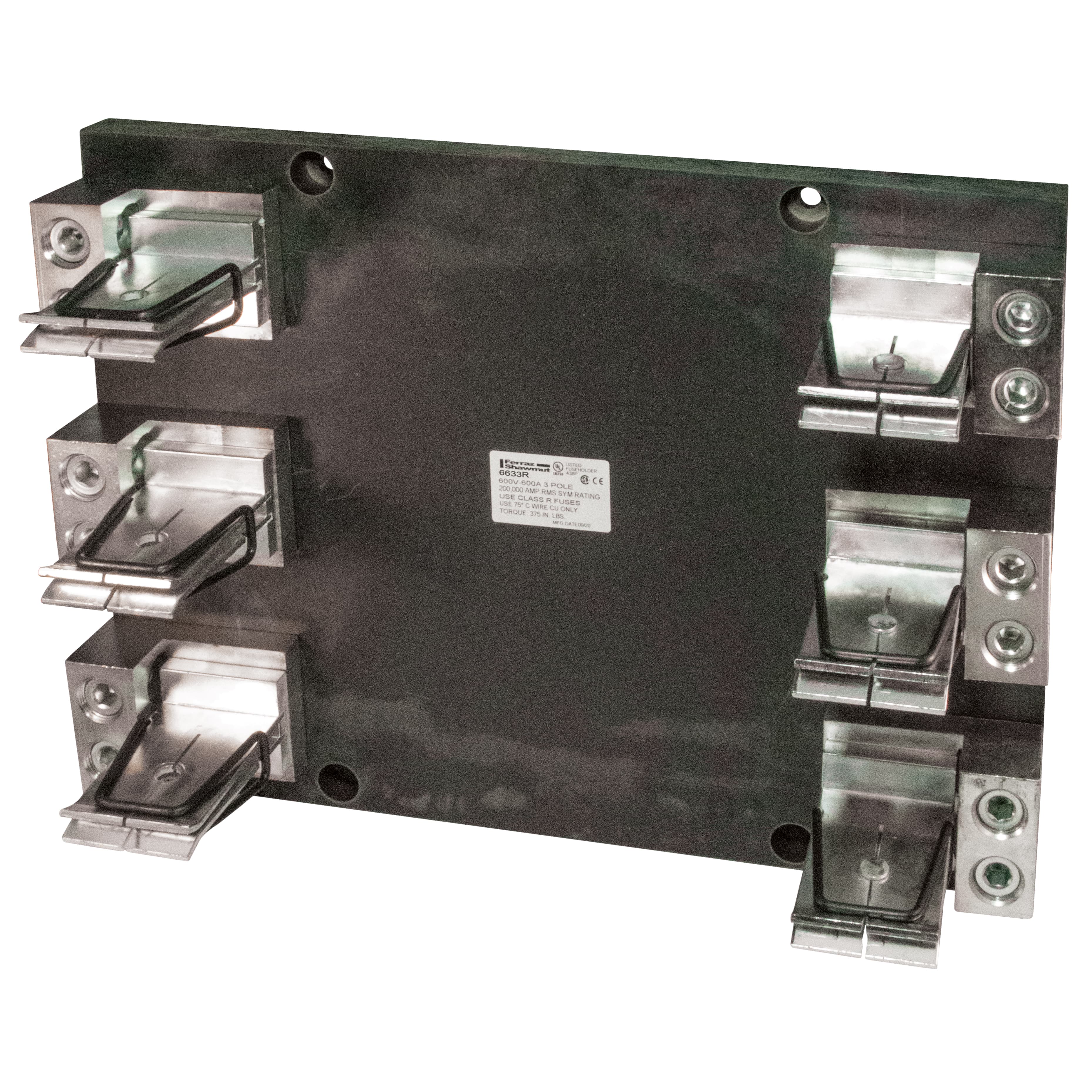 Mersen 6633R 6633R Mersen - Fuse Block 600VAC 600VDC Class R 600A 3-Pole Box In-Line Clip Mersen 6633R 6633R Mersen - Fuse Block 600VAC 600VDC Class R 600A 3-Pole Box In-Line Clip