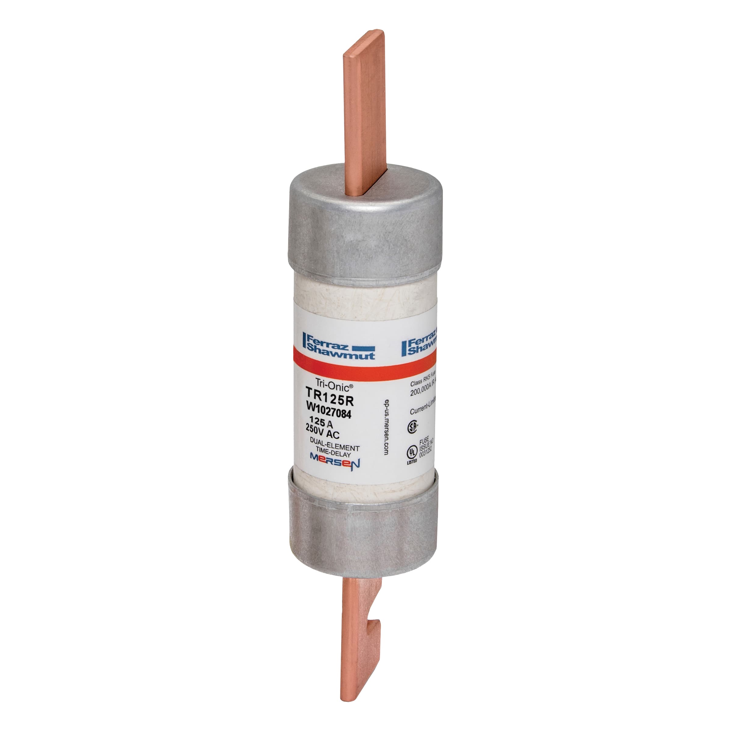 Mersen TR125R TR125R Mersen - Fuse TR-R - Class RK5 - Time-Delay 250VAC 250VDC 125A Blade Tri-Onic® Mersen TR125R TR125R Mersen - Fuse TR-R - Class RK5 - Time-Delay 250VAC 250VDC 125A Blade Tri-Onic®
