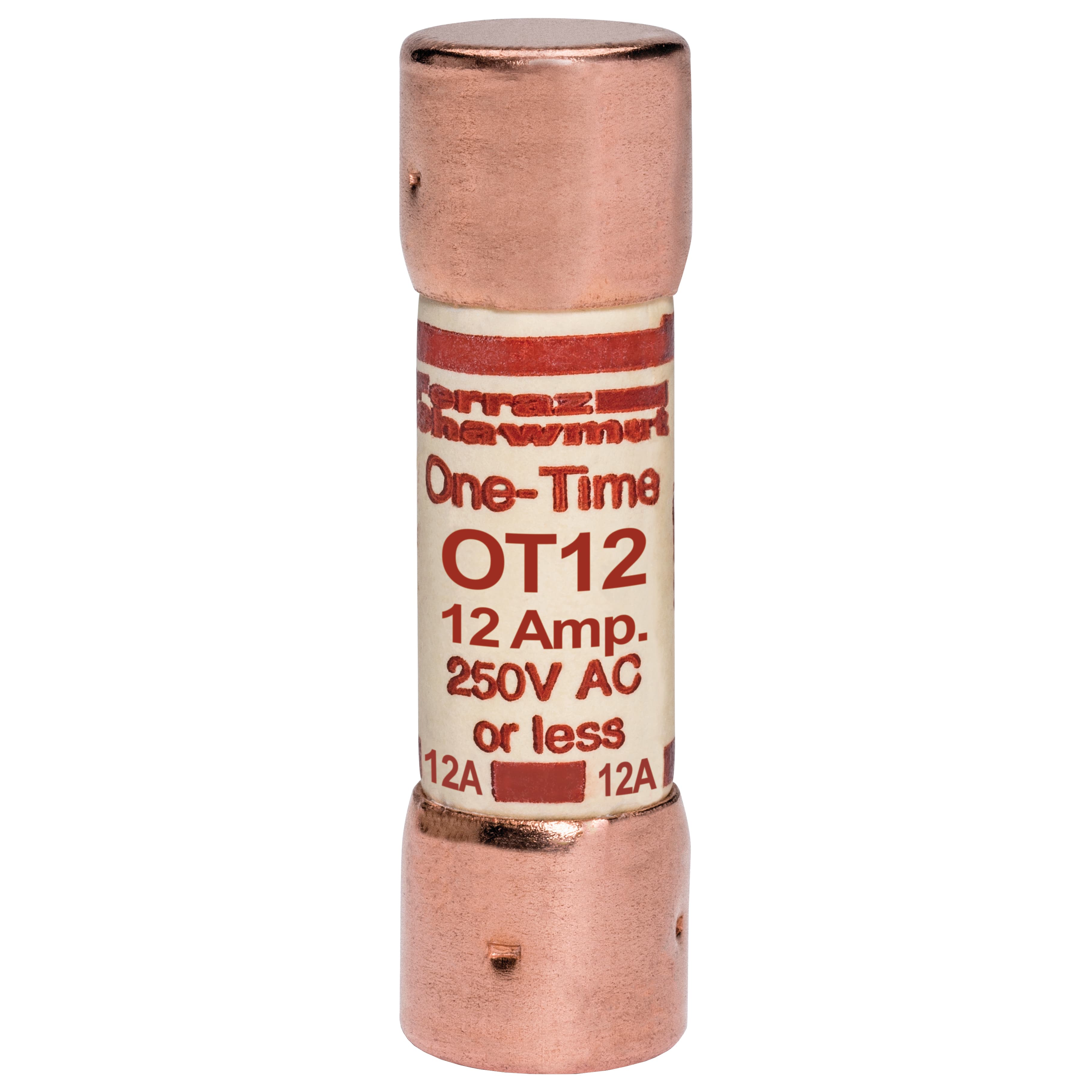 Mersen OT12 OT12 Mersen - Fuse OT - Class K5 - Fast-Acting 250VAC 250VDC 12A Ferrule Amp-Trap® Mersen OT12 OT12 Mersen - Fuse OT - Class K5 - Fast-Acting 250VAC 250VDC 12A Ferrule Amp-Trap®