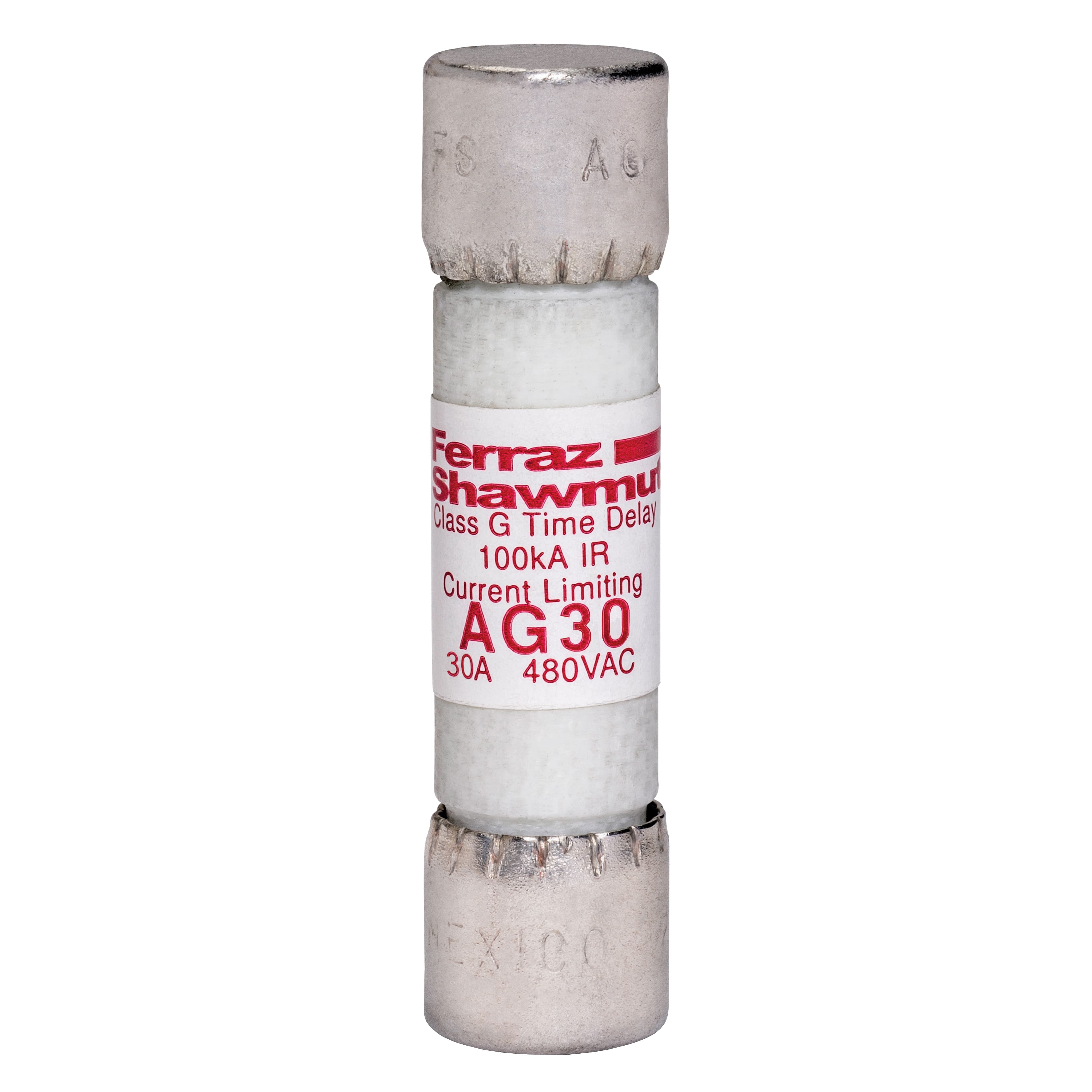 Mersen AG30 AG30 Mersen - Fuse AG - Class G 480VAC 30A Time Delay Ferrule Amp-Trap® Mersen AG30 AG30 Mersen - Fuse AG - Class G 480VAC 30A Time Delay Ferrule Amp-Trap®