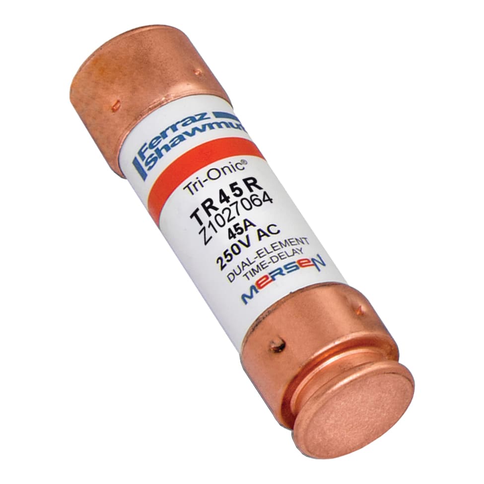 Mersen TR45R TR45R Mersen - Fuse TR-R - Class RK5 - Time-Delay 250VAC 250VDC 45A Ferrule Tri-Onic® Mersen TR45R TR45R Mersen - Fuse TR-R - Class RK5 - Time-Delay 250VAC 250VDC 45A Ferrule Tri-Onic®