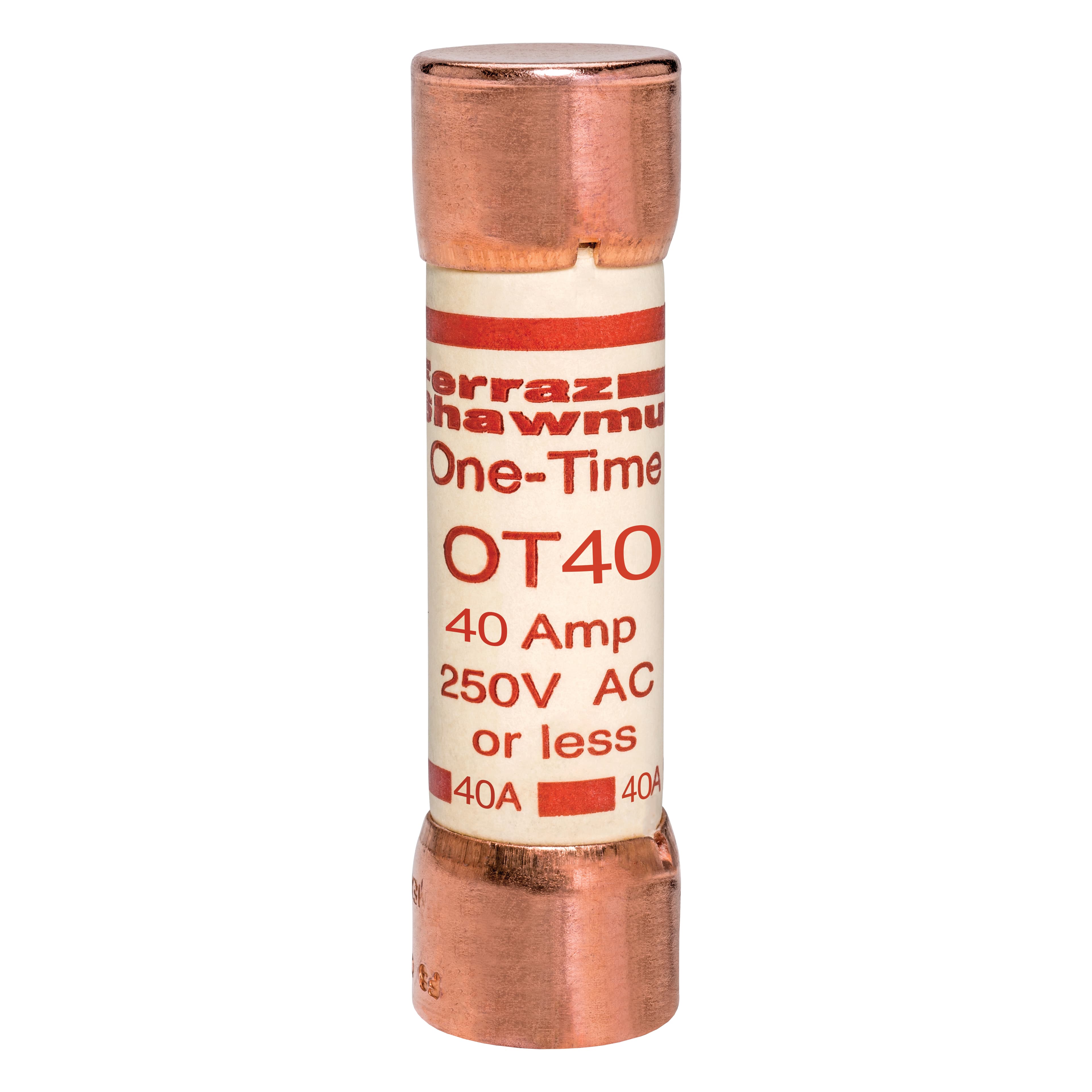 Mersen OT40 OT40 Mersen - Fuse OT - Class K5 - Fast-Acting 250VAC 250VDC 40A Ferrule Amp-Trap® Mersen OT40 OT40 Mersen - Fuse OT - Class K5 - Fast-Acting 250VAC 250VDC 40A Ferrule Amp-Trap®