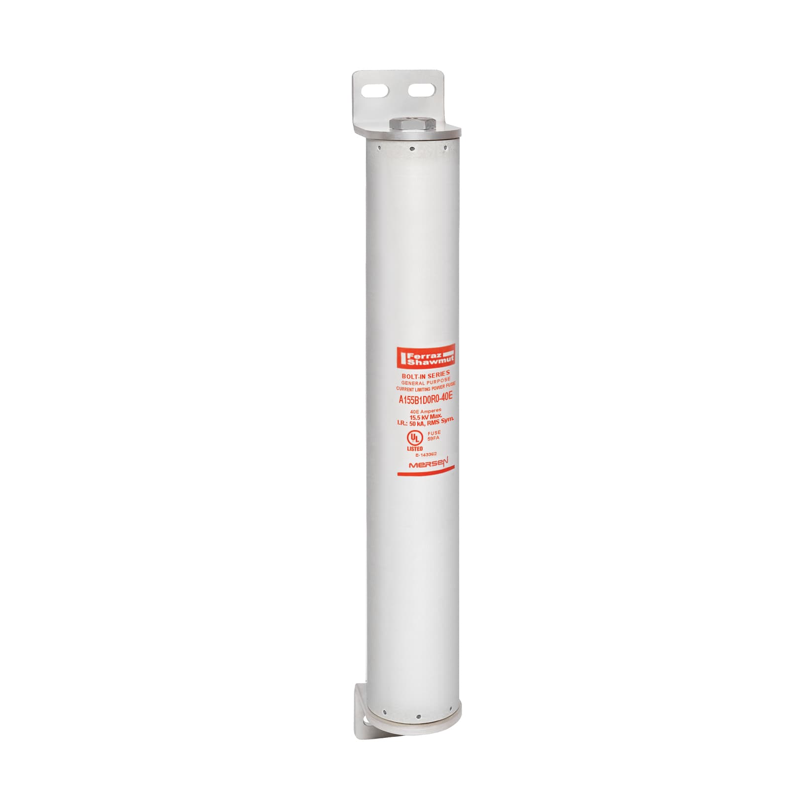 Mersen A155B1D0R0-40E A155B1D0R0-40E Mersen - Medium Voltage E-Rated Fuse 15500VAC 40A Bolt-On, Series: D0R0 Visual Indicator Amp-Trap® Mersen A155B1D0R0-40E A155B1D0R0-40E Mersen - Medium Voltage E-Rated Fuse 15500VAC 40A Bolt-On, Series: D0R0 Visual Indicator Amp-Trap®