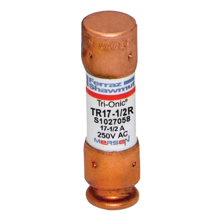 Mersen TR17-1/2R TR17-1/2R Mersen - Fuse TR-R - Class RK5 - Time-Delay 250VAC 160VDC 17.5A Ferrule Tri-Onic® Mersen TR17-1/2R TR17-1/2R Mersen - Fuse TR-R - Class RK5 - Time-Delay 250VAC 160VDC 17.5A Ferrule Tri-Onic®
