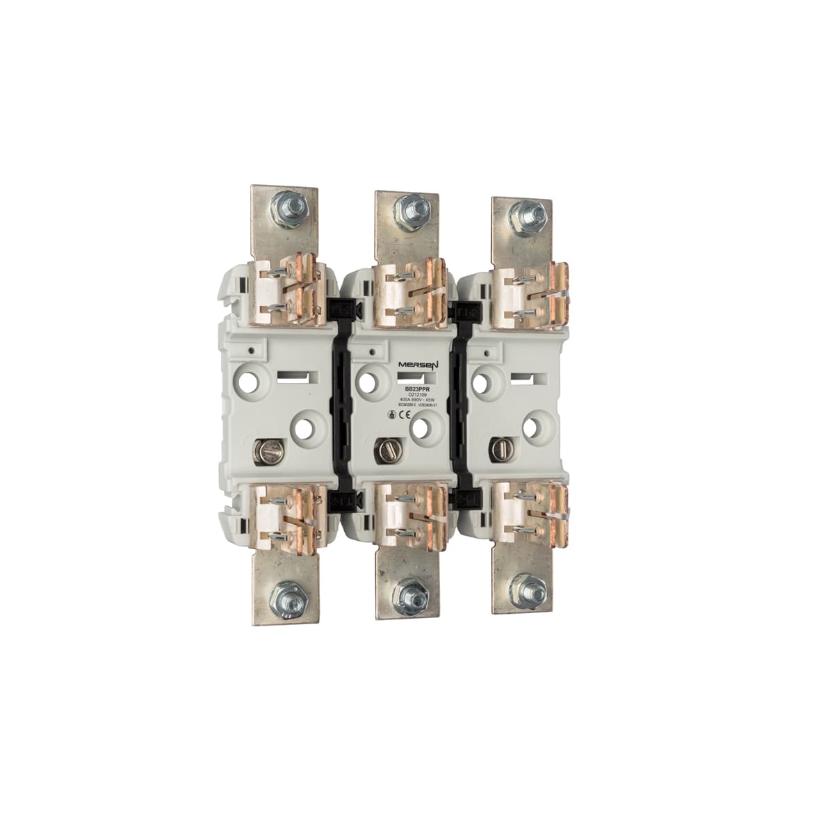 Mersen D212109 D212109 Mersen - NH plastic base Size NH2 1000VAC 1000VDC 400A 3-Pole DIN Rail Connection Screw PP Type Mersen D212109 D212109 Mersen - NH plastic base Size NH2 1000VAC 1000VDC 400A 3-Pole DIN Rail Connection Screw PP Type