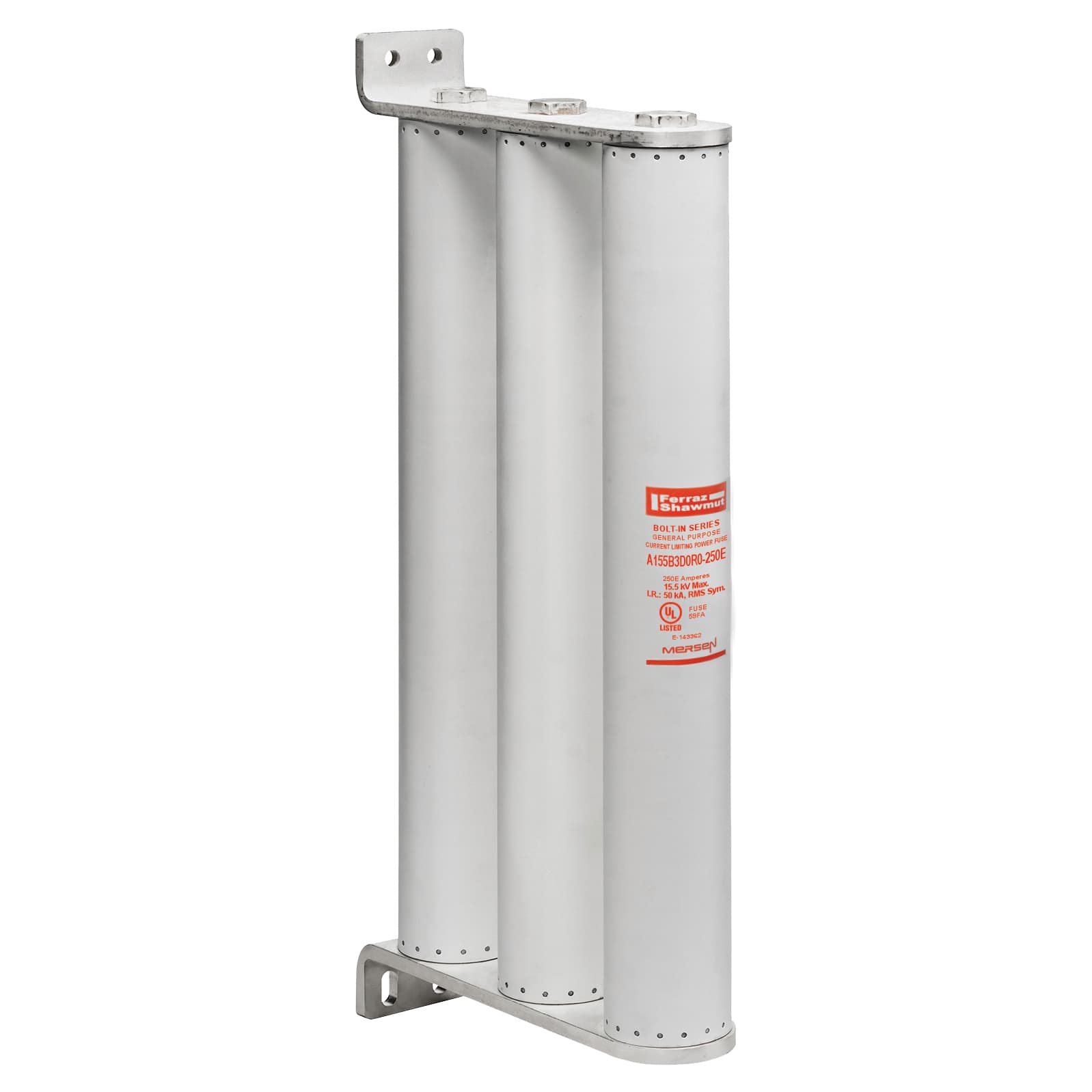 Mersen A155B3D0R0-250E A155B3D0R0-250E Mersen - Medium Voltage E-Rated Fuse 15500VAC 250A Bolt-On, Series: D0R0 Visual Indicator Amp-Trap® Mersen A155B3D0R0-250E A155B3D0R0-250E Mersen - Medium Voltage E-Rated Fuse 15500VAC 250A Bolt-On, Series: D0R0 Visual Indicator Amp-Trap®