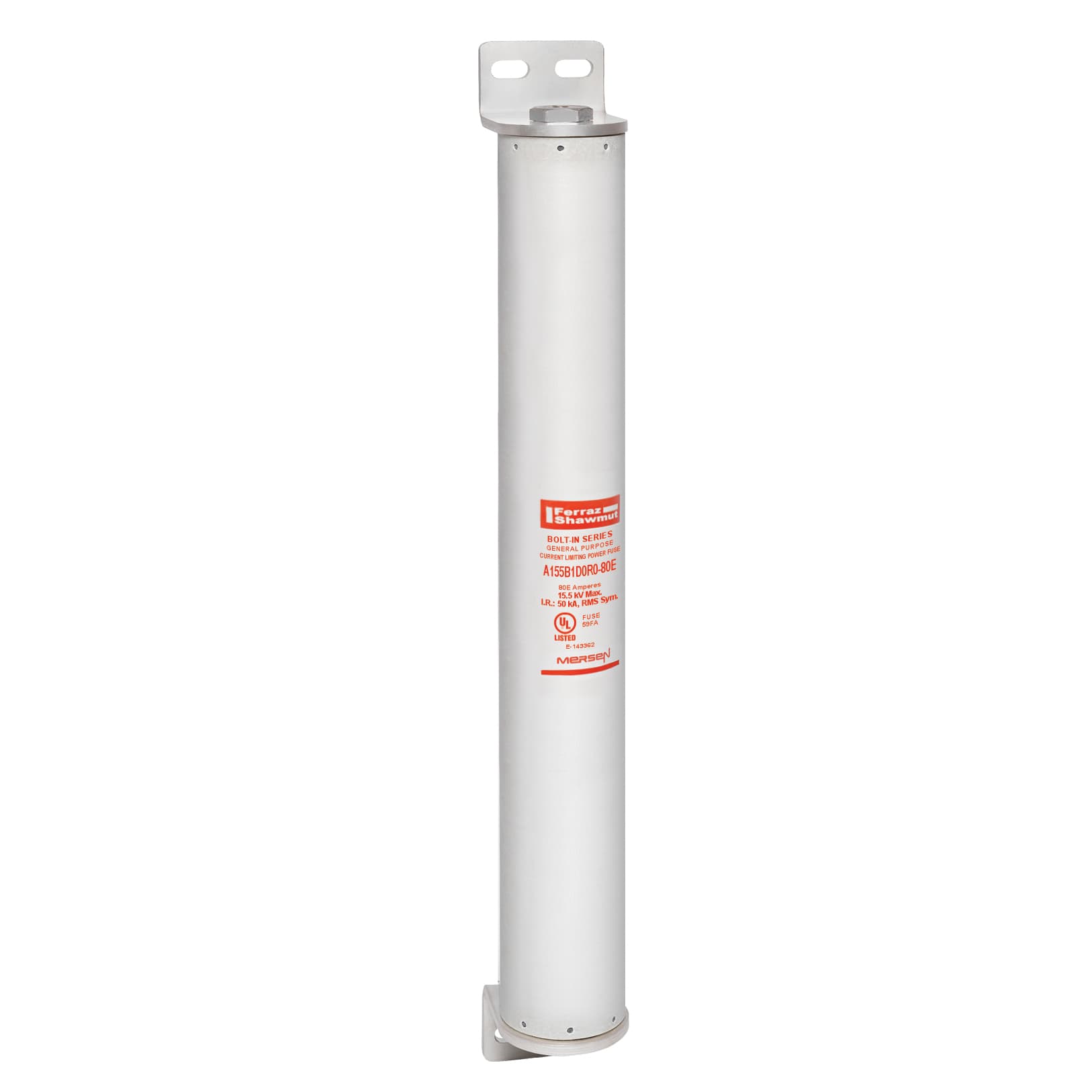 Mersen A155B1D0R0-80E A155B1D0R0-80E Mersen - Medium Voltage E-Rated Fuse 15500VAC 80A Bolt-On, Series: D0R0 Visual Indicator Amp-Trap® Mersen A155B1D0R0-80E A155B1D0R0-80E Mersen - Medium Voltage E-Rated Fuse 15500VAC 80A Bolt-On, Series: D0R0 Visual Indicator Amp-Trap®