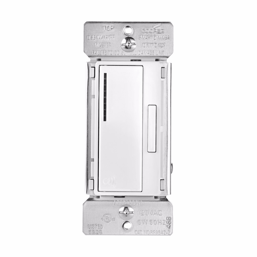 Eaton RF9542-ZDW RF9542-ZDW Eaton - Eaton Z-Wave dimmer, 7-step LED light level display, Flush, 120V, Wire lead, Push pad, Maintained, White, Fan, LED, INC, CFL, ELV, MLV, FLR, Halogen, Single-pole, Three-way, Single-phase, Multi-location, Polycarbonate Eaton RF9542-ZDW RF9542-ZDW Eaton - Eaton Z-Wave dimmer, 7-step LED light level display, Flush, 120V, Wire lead, Push pad, Maintained, White, Fan, LED, INC, CFL, ELV, MLV, FLR, Halogen, Single-pole, Three-way, Single-phase, Multi-location, Polycarbonate