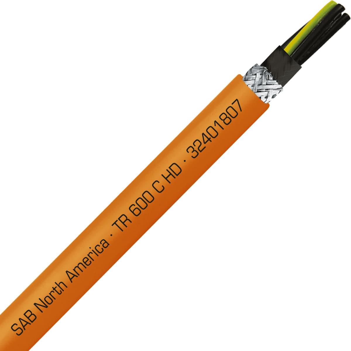 SAB 32401807 TR 600 C HD - 18 AWG/7c, shielded oil resistant heavy duty flexible exposed run orange TPE tray cable, UL, CSA, CE, RoHS SAB 32401807 TR 600 C HD - 18 AWG/7c, shielded oil resistant heavy duty flexible exposed run orange TPE tray cable, UL, CSA, CE, RoHS