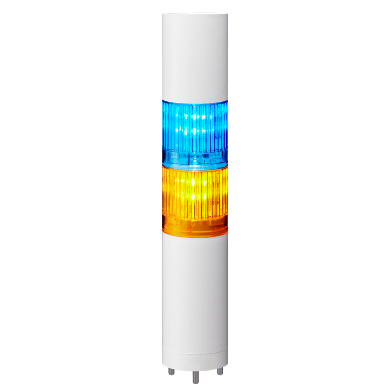 Patlite LR4-202WJBW-BY 40mm 2-tier Signal Tower, 24V DC, Direct Mount with Cable, Flashing/Buzzer, Off-white body, Blue and Amber LED Modules Patlite LR4-202WJBW-BY 40mm 2-tier Signal Tower, 24V DC, Direct Mount with Cable, Flashing/Buzzer, Off-white body, Blue and Amber LED Modules