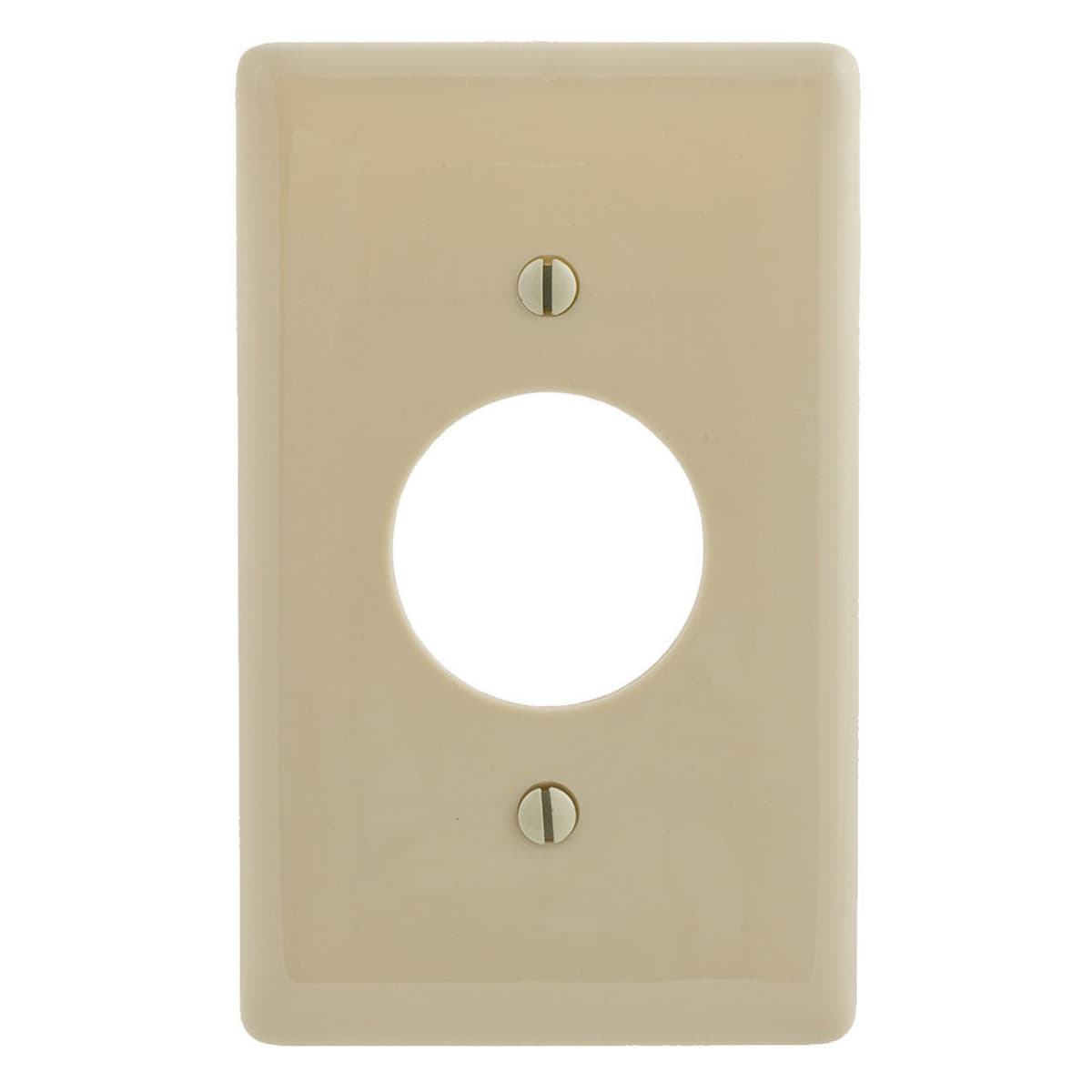 Hubbell NP7I Twist-Lock® Devices, Wallplates, 1-Gang, Accessories for 15 Amp 2 and 3 Wire Devices, Nylon, smooth, Ivory ; Used with Single Receptacles with Face Dia. 1.40" (35.6) ; Standard Size is 1/8" larger to give you extra coverage to hide rough box openingsCur Hubbell NP7I Twist-Lock® Devices, Wallplates, 1-Gang, Accessories for 15 Amp 2 and 3 Wire Devices, Nylon, smooth, Ivory ; Used with Single Receptacles with Face Dia. 1.40" (35.6) ; Standard Size is 1/8" larger to give you extra coverage to hide rough box openingsCur