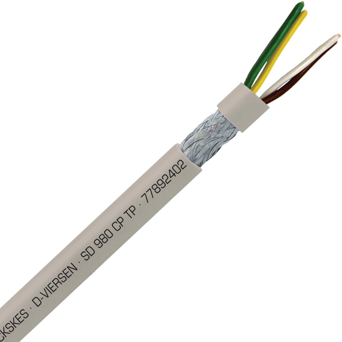 SAB 77892402 SD 980 CP TP - 24 AWG/2pr, shielded halogen-free continuous flex heavy duty PUR data cable, UL, CSA, CE, RoHS SAB 77892402 SD 980 CP TP - 24 AWG/2pr, shielded halogen-free continuous flex heavy duty PUR data cable, UL, CSA, CE, RoHS
