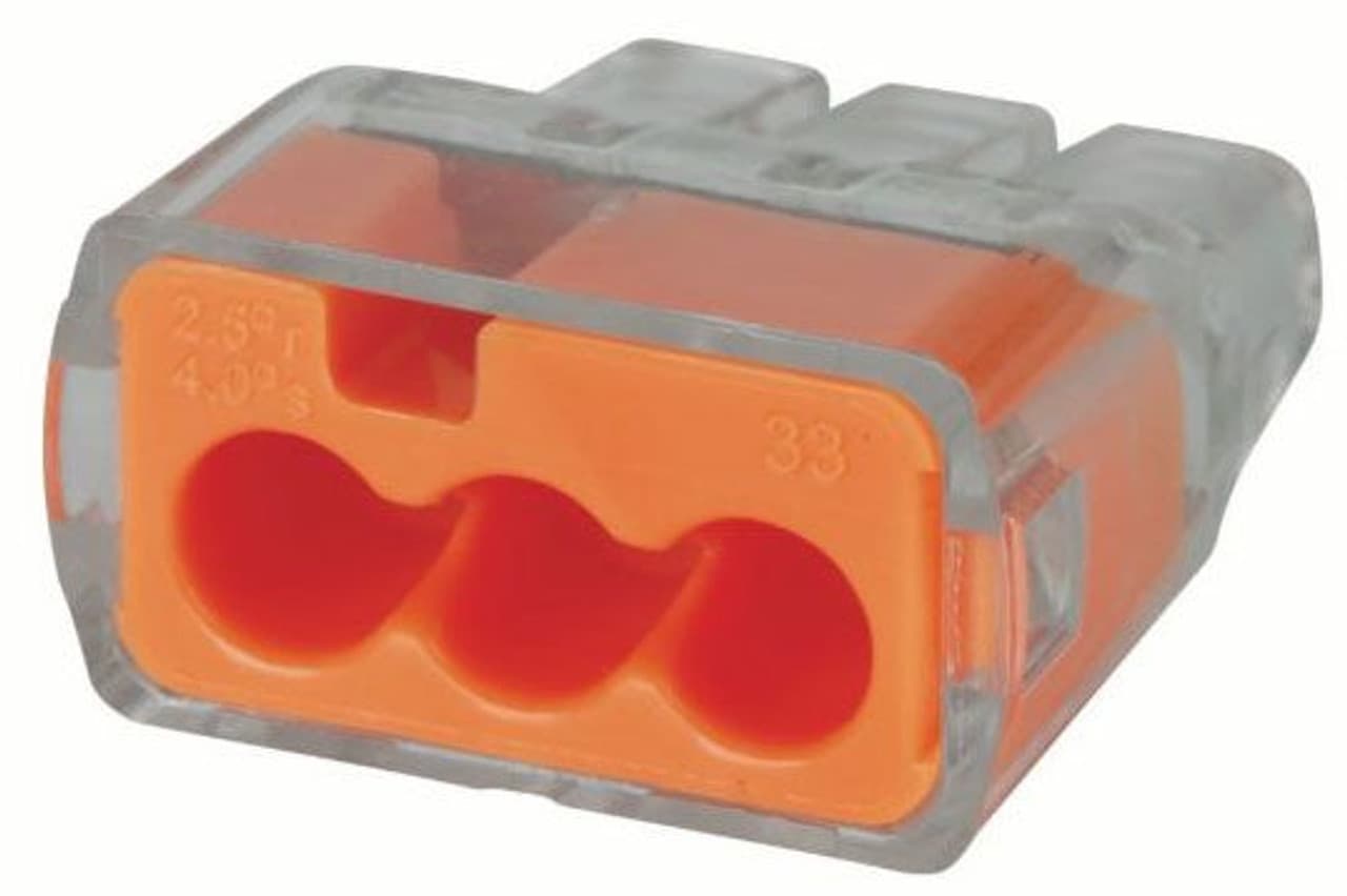 Ideal Industries 30-1033J 20 to 12 AWG Solid, 16 to 12 AWG Stranded, 600 V, 20 A, Tin Plated, Orange/Transparent, Copper Conductor, Flame-Retardant Shell, Nylon/Polycarbonate Housing, 3-Port Ideal Industries 30-1033J 20 to 12 AWG Solid, 16 to 12 AWG Stranded, 600 V, 20 A, Tin Plated, Orange/Transparent, Copper Conductor, Flame-Retardant Shell, Nylon/Polycarbonate Housing, 3-Port