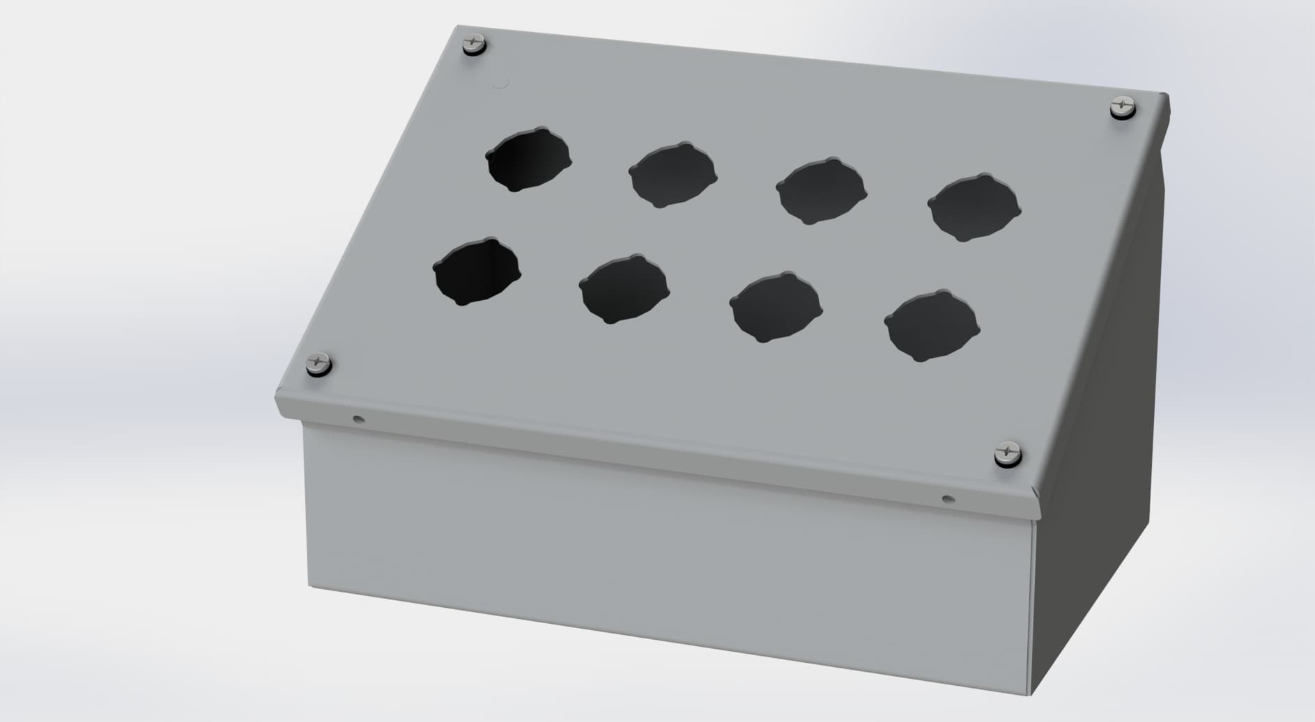 Saginaw Control SCE-8PBA PBA Enclosure, Height:7.25", Width:10.75", Depth:6.75", ANSI-61 gray powder coating inside and out. Saginaw Control SCE-8PBA PBA Enclosure, Height:7.25", Width:10.75", Depth:6.75", ANSI-61 gray powder coating inside and out.