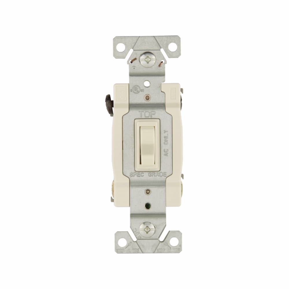 Eaton 1242-7LA-BOX 1242-7LA-BOX Eaton - Eaton toggle switch, #14-10 AWG, 15A, Residential, Wall, 120V, Side and push, Grounding, Light almond, Four-way, Polycarbonate Eaton 1242-7LA-BOX 1242-7LA-BOX Eaton - Eaton toggle switch, #14-10 AWG, 15A, Residential, Wall, 120V, Side and push, Grounding, Light almond, Four-way, Polycarbonate