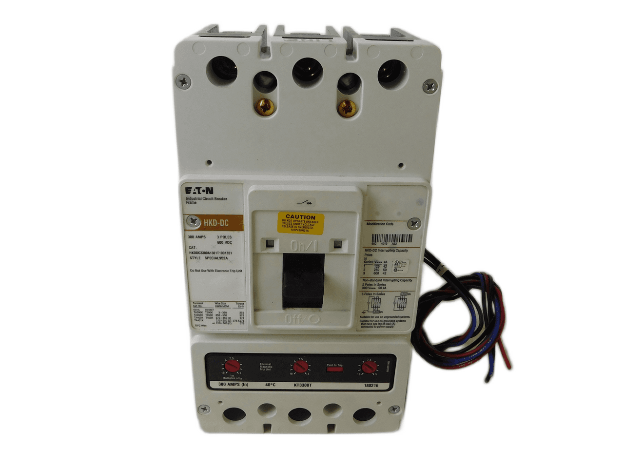 Eaton HKDDC3300A1301T1001Z01 Eaton HKDDC3300A1301T1001Z01 Molded Case Breakers (MCCBs) HKDDC 3P 300A 600V 50/60Hz 3Ph K Frame A2X3PK, UVH3LP23K Eaton HKDDC3300A1301T1001Z01 Eaton HKDDC3300A1301T1001Z01 Molded Case Breakers (MCCBs) HKDDC 3P 300A 600V 50/60Hz 3Ph K Frame A2X3PK, UVH3LP23K