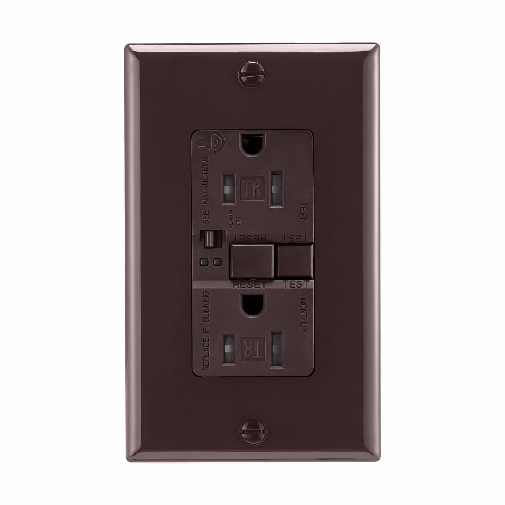 Eaton TRSGFA15B TRSGFA15B Eaton - Eaton GFCI receptacle,Audible alarm,Tamper resistant,Self-test,#14 - 10 AWG,15A,Residential,Commercial,Flush,125 V,GFCI,Back and side wire,Brown,Brass,Receptacle,Tamper resistant,Polycarbonate,5-15R,Two-pole, three-wire, grounding Eaton TRSGFA15B TRSGFA15B Eaton - Eaton GFCI receptacle,Audible alarm,Tamper resistant,Self-test,#14 - 10 AWG,15A,Residential,Commercial,Flush,125 V,GFCI,Back and side wire,Brown,Brass,Receptacle,Tamper resistant,Polycarbonate,5-15R,Two-pole, three-wire, grounding