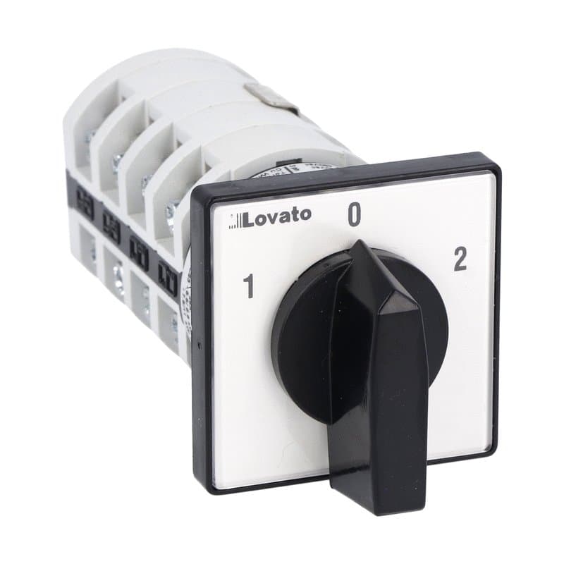 Lovato Electric 7GN2513U 7GN2513U Lovato - Rotary cam switch 7GN series, Dahlander motor control switch 1-0-2, 25A, for front mounting with black handle, front plate 48X48mm Lovato Electric 7GN2513U 7GN2513U Lovato - Rotary cam switch 7GN series, Dahlander motor control switch 1-0-2, 25A, for front mounting with black handle, front plate 48X48mm