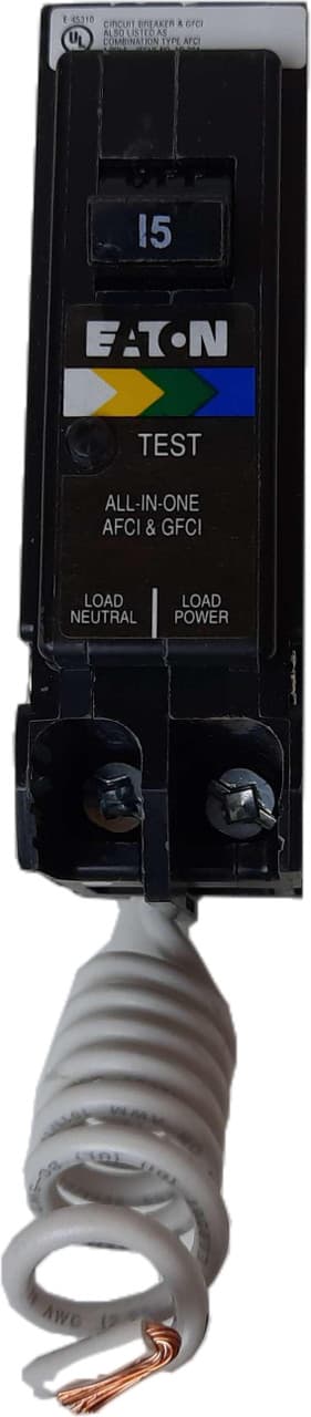 Eaton BRN115DF BRN115DF Eaton - Eaton BR arc fault / ground fault circuit breaker, 15 A, 10 kAIC , Single-pole, UL only Eaton BRN115DF BRN115DF Eaton - Eaton BR arc fault / ground fault circuit breaker, 15 A, 10 kAIC , Single-pole, UL only