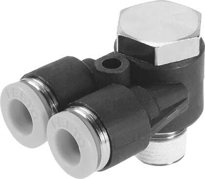 Festo 153795 push-in T-fitting QSYLV-1/8-1/4-U 360° orientable, male thread with external hexagon. Size: Standard, Nominal size: 3,3 mm, Type of seal on screw-in stud: coating, Assembly position: Any, Container size: 1 Festo 153795 push-in T-fitting QSYLV-1/8-1/4-U 360° orientable, male thread with external hexagon. Size: Standard, Nominal size: 3,3 mm, Type of seal on screw-in stud: coating, Assembly position: Any, Container size: 1