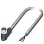 Phoenix Contact 1096040 Sensor/actuator cable, 3-position, PVC, gray, shielded, free cable end, on Socket angled M8, cable length: 2 m, Foil shielding plus drain wire Phoenix Contact 1096040 Sensor/actuator cable, 3-position, PVC, gray, shielded, free cable end, on Socket angled M8, cable length: 2 m, Foil shielding plus drain wire