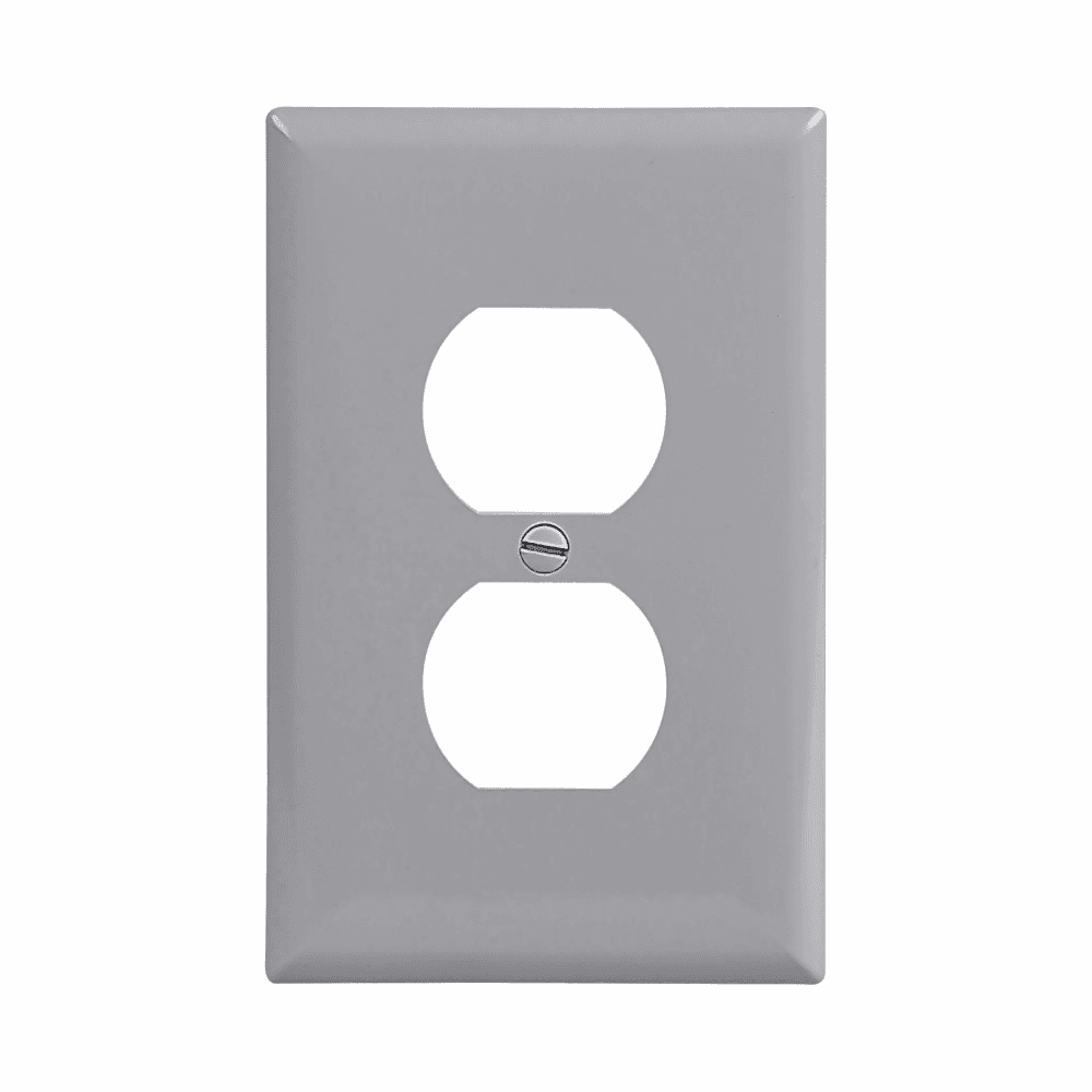 Eaton PJ8GY PJ8GY Eaton - Eaton Duplex receptacle wallplate, Gray, Duplex receptacle Cutout, Polycarbonate, Single- gang, Mid-size Eaton PJ8GY PJ8GY Eaton - Eaton Duplex receptacle wallplate, Gray, Duplex receptacle Cutout, Polycarbonate, Single- gang, Mid-size