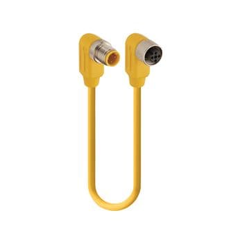Belden 106429 Sensor/Actuator Double-Ended Cordset: Male angled A-coded yellow 4-pin M12 Standard connector to female angled A-coded yellow 4-pin M12 Standard connector, 230 V AC/DC, 4 A; PUR yellow cable, 4-wires, 0.824 mm², RSWT 4-RKWT 4-602/2 M, 2 m, 4 A Belden 106429 Sensor/Actuator Double-Ended Cordset: Male angled A-coded yellow 4-pin M12 Standard connector to female angled A-coded yellow 4-pin M12 Standard connector, 230 V AC/DC, 4 A; PUR yellow cable, 4-wires, 0.824 mm², RSWT 4-RKWT 4-602/2 M, 2 m, 4 A