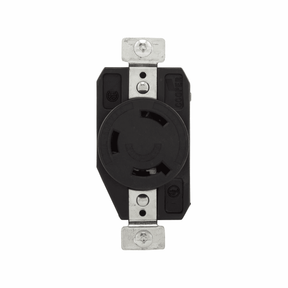 Eaton CWL930R CWL930R Eaton - Eaton auto grip locking receptacle, #14-8 AWG, 30A, Industrial, 600V, Back and side wiring, Black, Single, L9-30, Two-pole, Three-wire, Glass-filled nylon, -40° to 60°C Eaton CWL930R CWL930R Eaton - Eaton auto grip locking receptacle, #14-8 AWG, 30A, Industrial, 600V, Back and side wiring, Black, Single, L9-30, Two-pole, Three-wire, Glass-filled nylon, -40° to 60°C