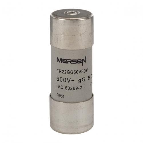 Mersen F216159 Cylindrical fuse-link gG 500VAC 22.2x58, 80A with striker Mersen F216159 Cylindrical fuse-link gG 500VAC 22.2x58, 80A with striker