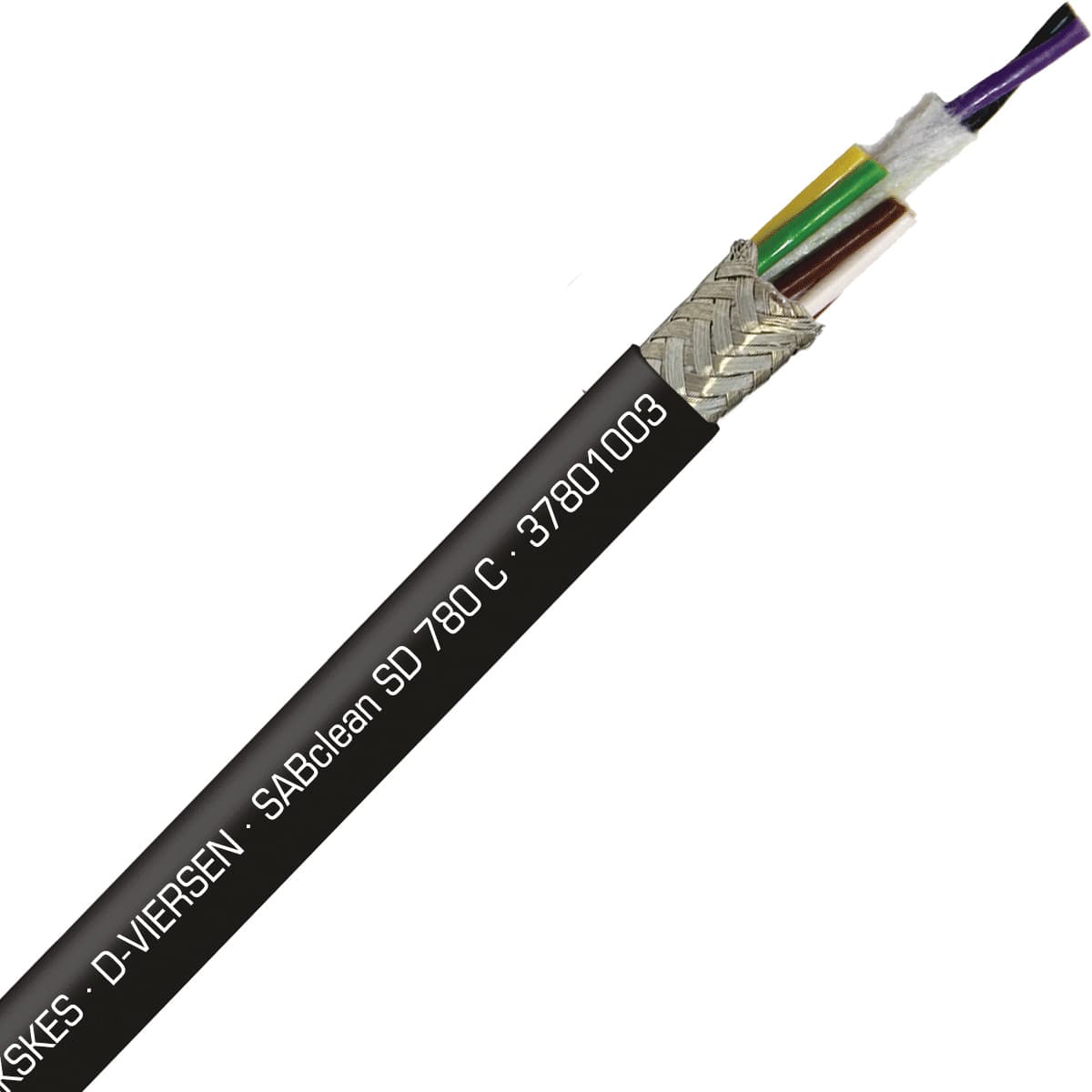 SAB 37801003 SABclean SD 780 C - 22 AWG/10c, continuous flex shielded data cable, CE, RoHS SAB 37801003 SABclean SD 780 C - 22 AWG/10c, continuous flex shielded data cable, CE, RoHS
