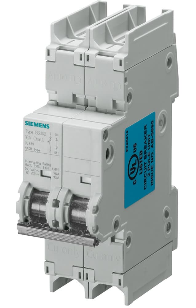 Siemens 5SJ4220-7HG42 Circuit Breaker, 20A, 2 pole, 480Y/277 VAC, C trip curve, UL 489 Siemens 5SJ4220-7HG42 Circuit Breaker, 20A, 2 pole, 480Y/277 VAC, C trip curve, UL 489