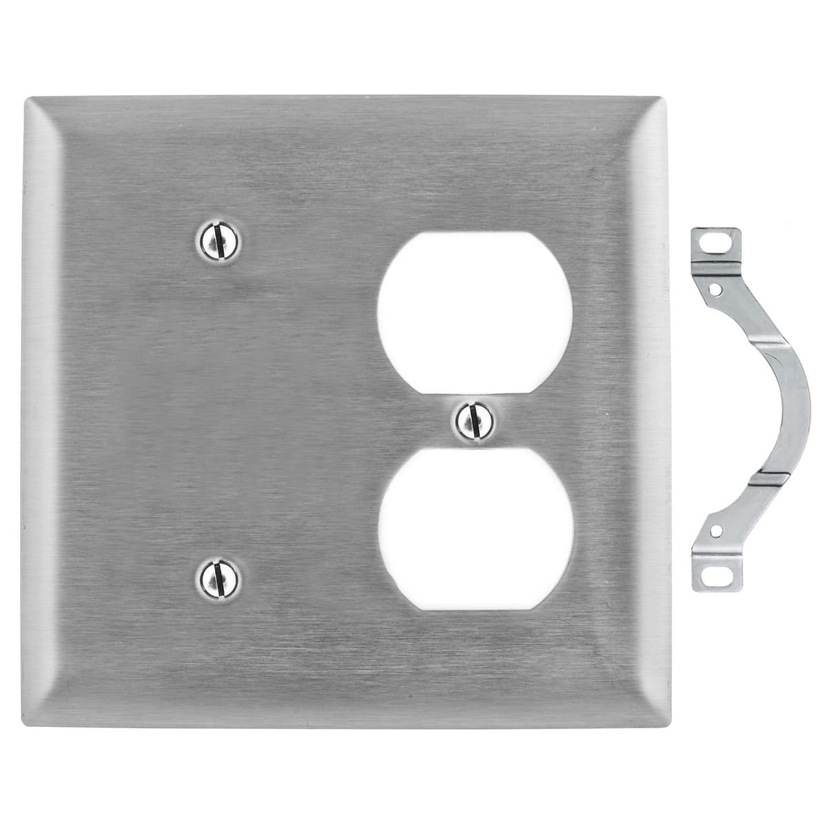 Hubbell SS148 Wallplates and Boxes, Metallic Plates, 2- Gang, 1) Blank 1) Duplex Opening, Standard Size, Stainless Steel ; Ideal for highly corrosive environments ; Non-magnetic ; Protective plastic film helps to prevent scratches and damage ; Protective film helps to Hubbell SS148 Wallplates and Boxes, Metallic Plates, 2- Gang, 1) Blank 1) Duplex Opening, Standard Size, Stainless Steel ; Ideal for highly corrosive environments ; Non-magnetic ; Protective plastic film helps to prevent scratches and damage ; Protective film helps to