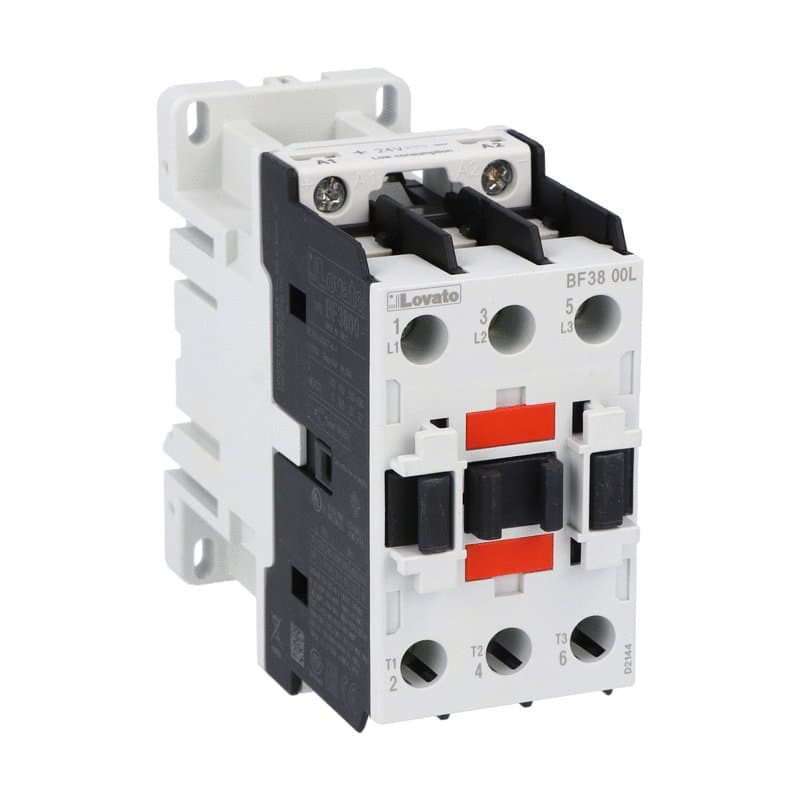 Lovato Electric BF3800L024 BF3800L024 Lovato - Three-pole contactor, IEC operating current Ie (AC3) = 38A, DC coil low consumption, 24VDC Lovato Electric BF3800L024 BF3800L024 Lovato - Three-pole contactor, IEC operating current Ie (AC3) = 38A, DC coil low consumption, 24VDC