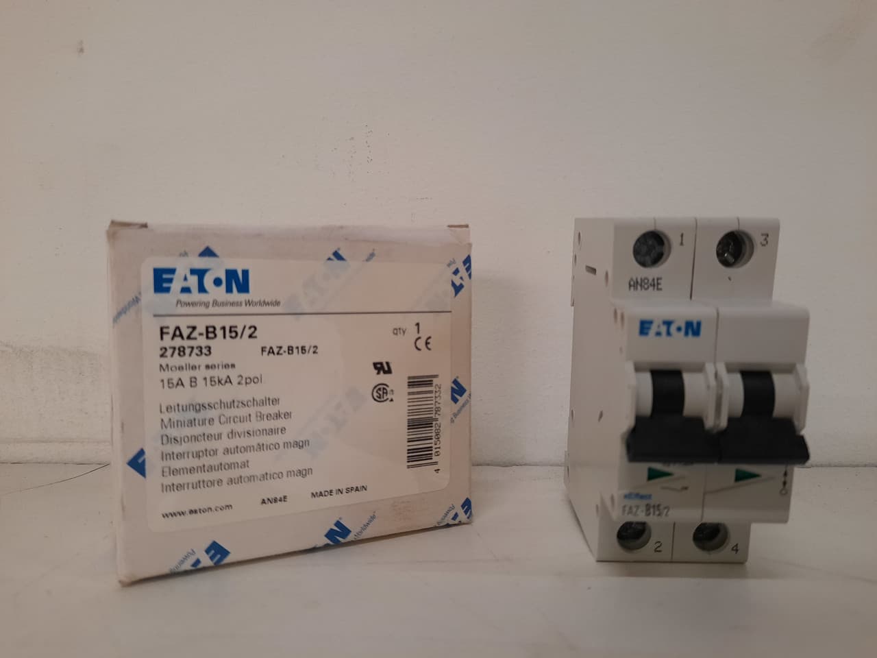 Eaton FAZ-B15/2 Eaton FAZ supplementary protector,UL 1077 Industrial miniature circuit breaker - supplementary protector,Low levels of inrush current are expected,15 A,15 kAIC,Two-pole,3-5X /n,50-60 Hz,Standard terminals,B Curve Eaton FAZ-B15/2 Eaton FAZ supplementary protector,UL 1077 Industrial miniature circuit breaker - supplementary protector,Low levels of inrush current are expected,15 A,15 kAIC,Two-pole,3-5X /n,50-60 Hz,Standard terminals,B Curve