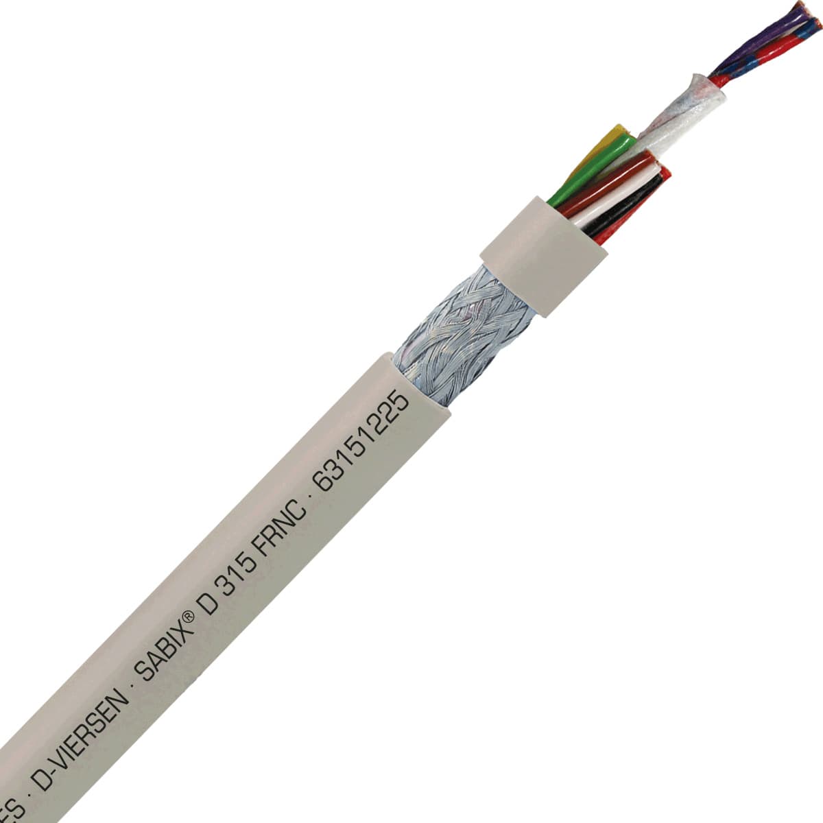 SAB 63151225 SABIX D 315 FRNC -24 AWG/12c, halogen-free flame retardant flexible SABIX data cable, CE, RoHS SAB 63151225 SABIX D 315 FRNC -24 AWG/12c, halogen-free flame retardant flexible SABIX data cable, CE, RoHS