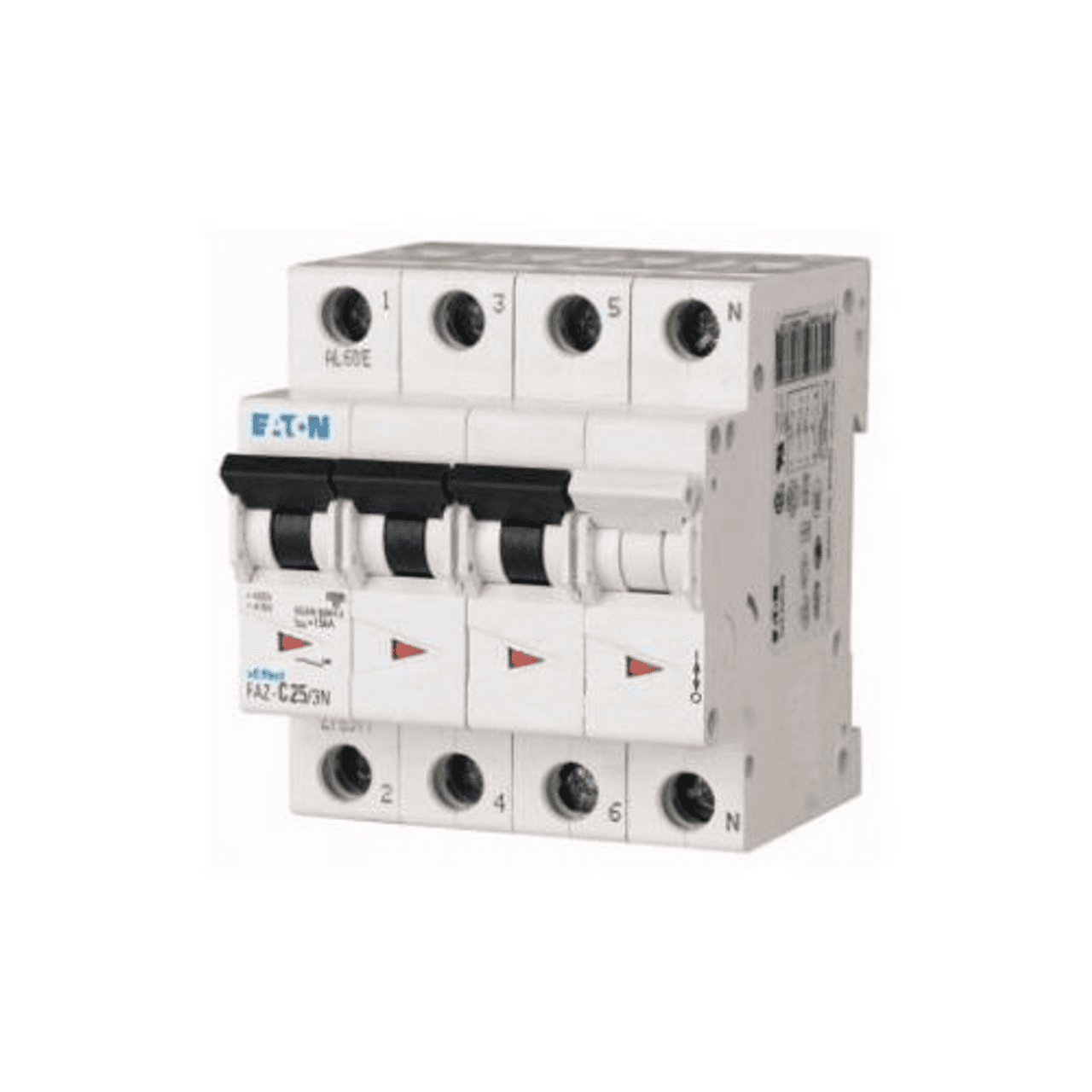 Eaton FAZ-D2/3N Eaton FAZ supplementary protector,UL 1077 Industrial miniature circuit breaker - supplementary protector,High levels of inrush current are expected,2 A,15 kAIC,Three-pole + neutral,10-20X /n,50-60 Hz,Standard terminals,D Curve Eaton FAZ-D2/3N Eaton FAZ supplementary protector,UL 1077 Industrial miniature circuit breaker - supplementary protector,High levels of inrush current are expected,2 A,15 kAIC,Three-pole + neutral,10-20X /n,50-60 Hz,Standard terminals,D Curve