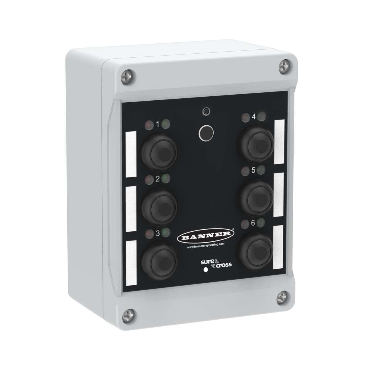 Banner DX80N9Q120BL-RG NB Banner DX80N9Q120BL-RG NB - Wireless Q120 Pendant Node 900 MHz 1 W; Integrated Battery (battery Sold Separately) and 10-30 V dc Power Terminals; Six Independently Controlled Push Button Inputs; Six sets of Green and Red LED Indicator Lights Banner DX80N9Q120BL-RG NB Banner DX80N9Q120BL-RG NB - Wireless Q120 Pendant Node 900 MHz 1 W; Integrated Battery (battery Sold Separately) and 10-30 V dc Power Terminals; Six Independently Controlled Push Button Inputs; Six sets of Green and Red LED Indicator Lights