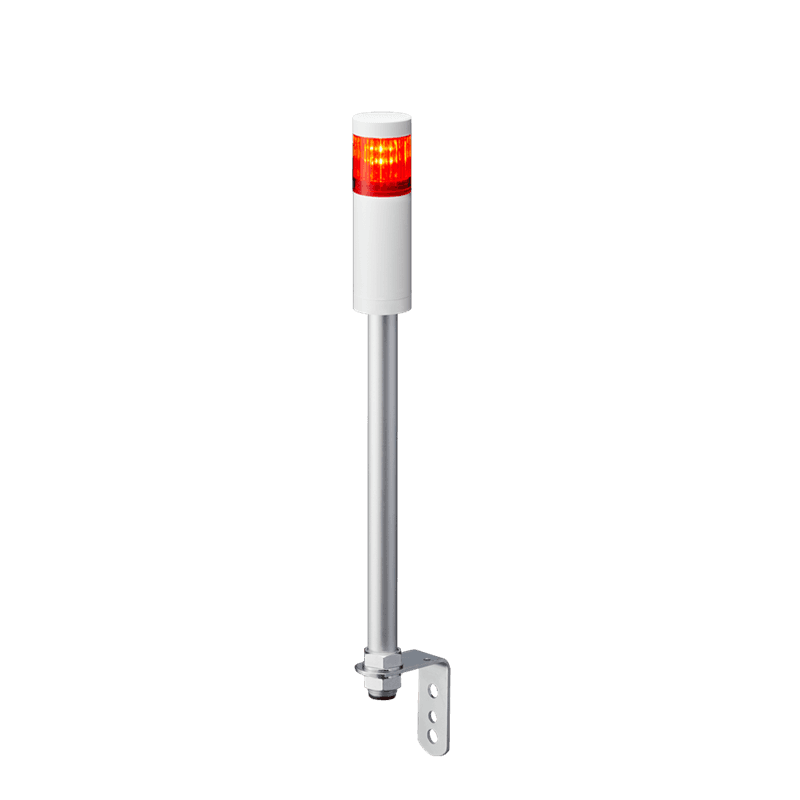 Patlite LR4-102LJNW-R 40mm diameter UL CE IP54 24V DC, Pole Mount with/L-bracket/Cable, No Flashing/Buzzer, Off-white body, Red Module Patlite LR4-102LJNW-R 40mm diameter UL CE IP54 24V DC, Pole Mount with/L-bracket/Cable, No Flashing/Buzzer, Off-white body, Red Module