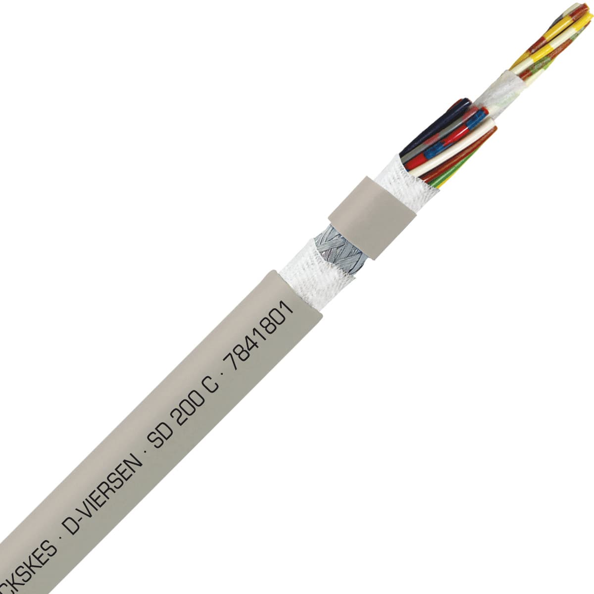 SAB 7841801 SD 200 C - 26 AWG/18c, shielded halogen free continuous flex oil resistant data cable, CE, RoHS SAB 7841801 SD 200 C - 26 AWG/18c, shielded halogen free continuous flex oil resistant data cable, CE, RoHS