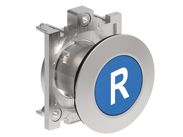Lovato Electric LPFB1176 LPFB1176 Lovato - Pushbutton actuator, spring return, with symbol dia: 30mm Platinum series flat metal, flush, R/Blue Lovato Electric LPFB1176 LPFB1176 Lovato - Pushbutton actuator, spring return, with symbol dia: 30mm Platinum series flat metal, flush, R/Blue