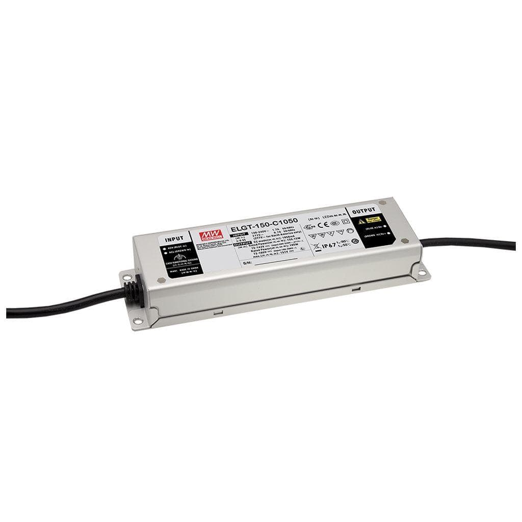 MEAN WELL ELGT-150-C1400DA AC-DC ClassII Single output LED Driver (CC) with PFC; Output 107Vdc at 1.4A; Dimming with DALI; IP67 MEAN WELL ELGT-150-C1400DA AC-DC ClassII Single output LED Driver (CC) with PFC; Output 107Vdc at 1.4A; Dimming with DALI; IP67