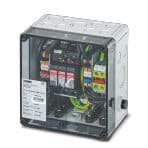Phoenix Contact 1064363 String combiner box for photovoltaic systems up to 1000 V DC for the connection of 1x 3 strings. With surge protection and SUNCLIX DC connector for the input and output side. Phoenix Contact 1064363 String combiner box for photovoltaic systems up to 1000 V DC for the connection of 1x 3 strings. With surge protection and SUNCLIX DC connector for the input and output side.