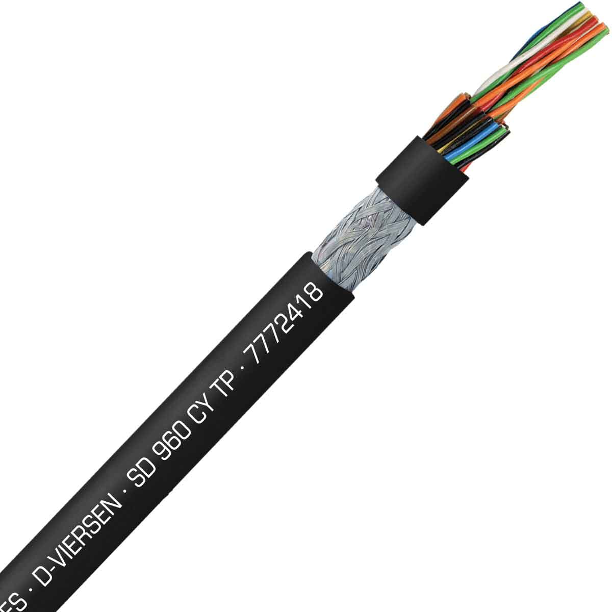 SAB 7772418 S 960 CY TP - 24 AWG/18pr, shielded oil resistant continuous flex PVC paired data cable, UL, CE, RoHS SAB 7772418 S 960 CY TP - 24 AWG/18pr, shielded oil resistant continuous flex PVC paired data cable, UL, CE, RoHS