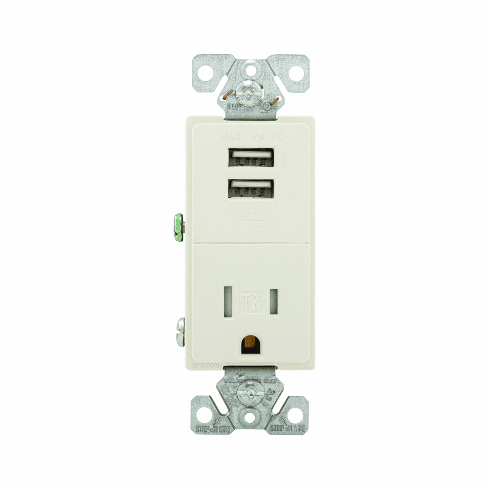 Eaton TR7741LA-BOX TR7741LA-BOX Eaton - Eaton combination USB charger with receptacle, Tamper resistant, 15A at 125 Vac, 2.4A at 5 Vdc, Flush mount, 125 Vac, 5 Vdc, Side wiring, Light almond, Brass, 5-15R, Two-pole, three-wire, grounding, Decorator, Thermoplastic Eaton TR7741LA-BOX TR7741LA-BOX Eaton - Eaton combination USB charger with receptacle, Tamper resistant, 15A at 125 Vac, 2.4A at 5 Vdc, Flush mount, 125 Vac, 5 Vdc, Side wiring, Light almond, Brass, 5-15R, Two-pole, three-wire, grounding, Decorator, Thermoplastic
