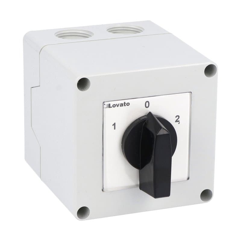 Lovato Electric 7GN2511P 7GN2511P Lovato - Enclosed rotary cam switch 7GN series, 3-phase motor reversing switch 25A in plastic enclosure 75X75mm with black handle Lovato Electric 7GN2511P 7GN2511P Lovato - Enclosed rotary cam switch 7GN series, 3-phase motor reversing switch 25A in plastic enclosure 75X75mm with black handle