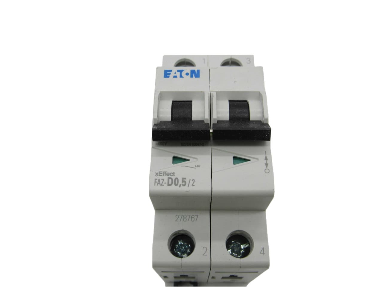 Eaton FAZ-D0.5/2 Eaton FAZ supplementary protector,UL 1077 Industrial miniature circuit breaker - supplementary protector,High levels of inrush current are expected,0.5 A,15 kAIC,Two-pole,10-20X /n,50-60 Hz,Standard terminals,D Curve Eaton FAZ-D0.5/2 Eaton FAZ supplementary protector,UL 1077 Industrial miniature circuit breaker - supplementary protector,High levels of inrush current are expected,0.5 A,15 kAIC,Two-pole,10-20X /n,50-60 Hz,Standard terminals,D Curve