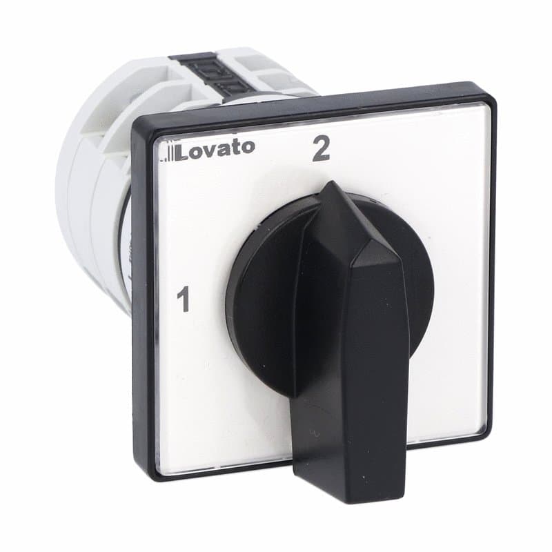 Lovato Electric 7GN1255U 7GN1255U Lovato - Rotary cam switch 7GN series, changeover switch without 0, 2 poles 16A, for front mounting with black handle, front plate 48X48mm Lovato Electric 7GN1255U 7GN1255U Lovato - Rotary cam switch 7GN series, changeover switch without 0, 2 poles 16A, for front mounting with black handle, front plate 48X48mm